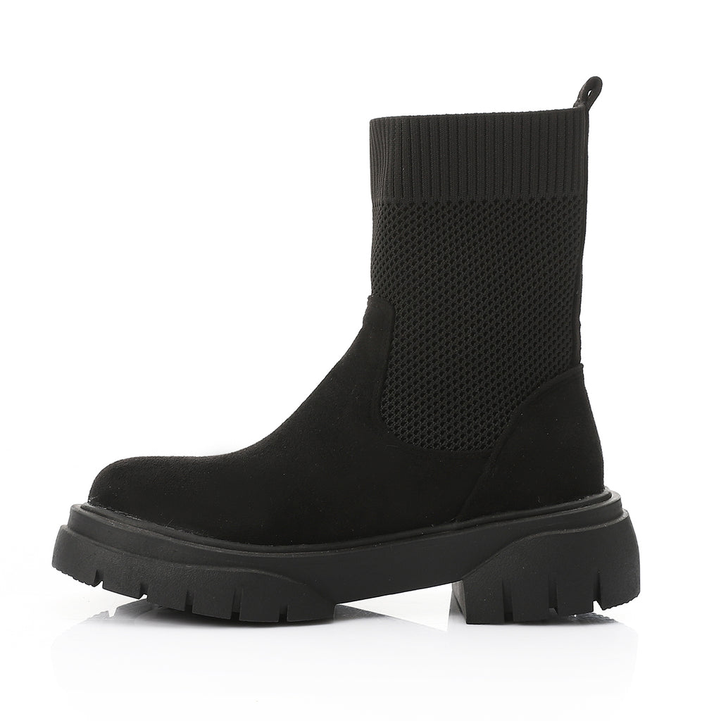 Sock Style Lug Sole Boots
