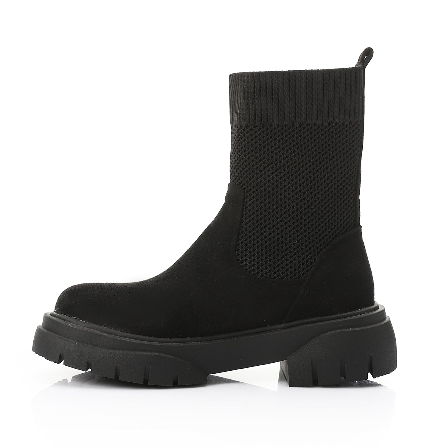Sock Style Lug Sole Boots