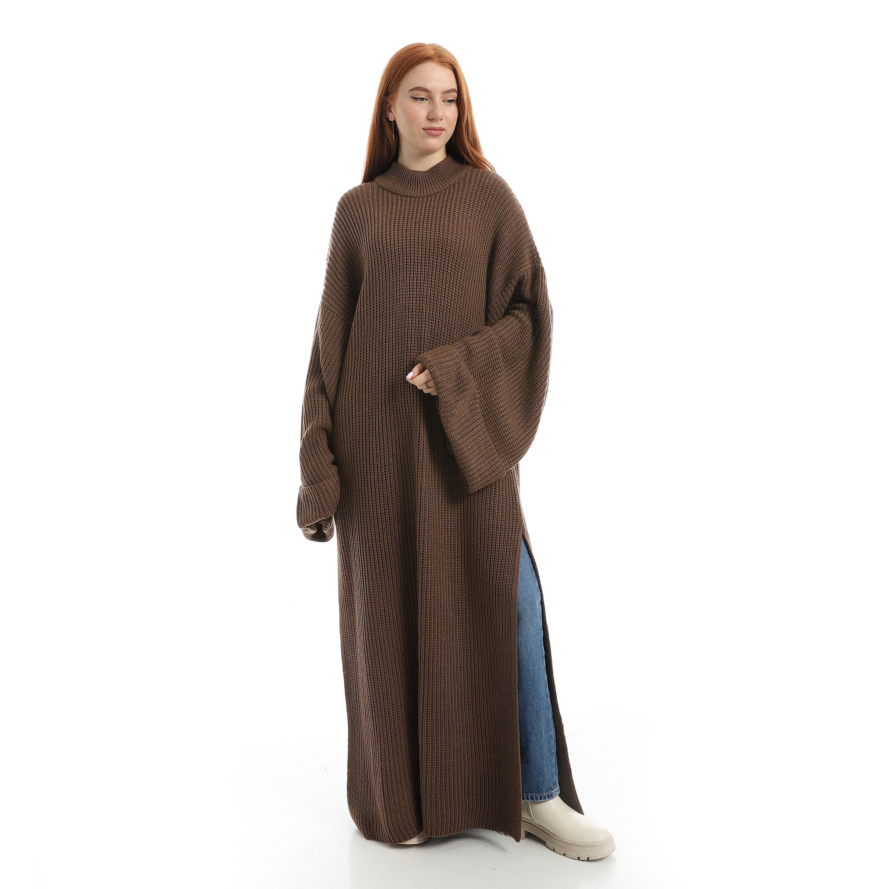 Oversized Mock Neck Maxi Dress