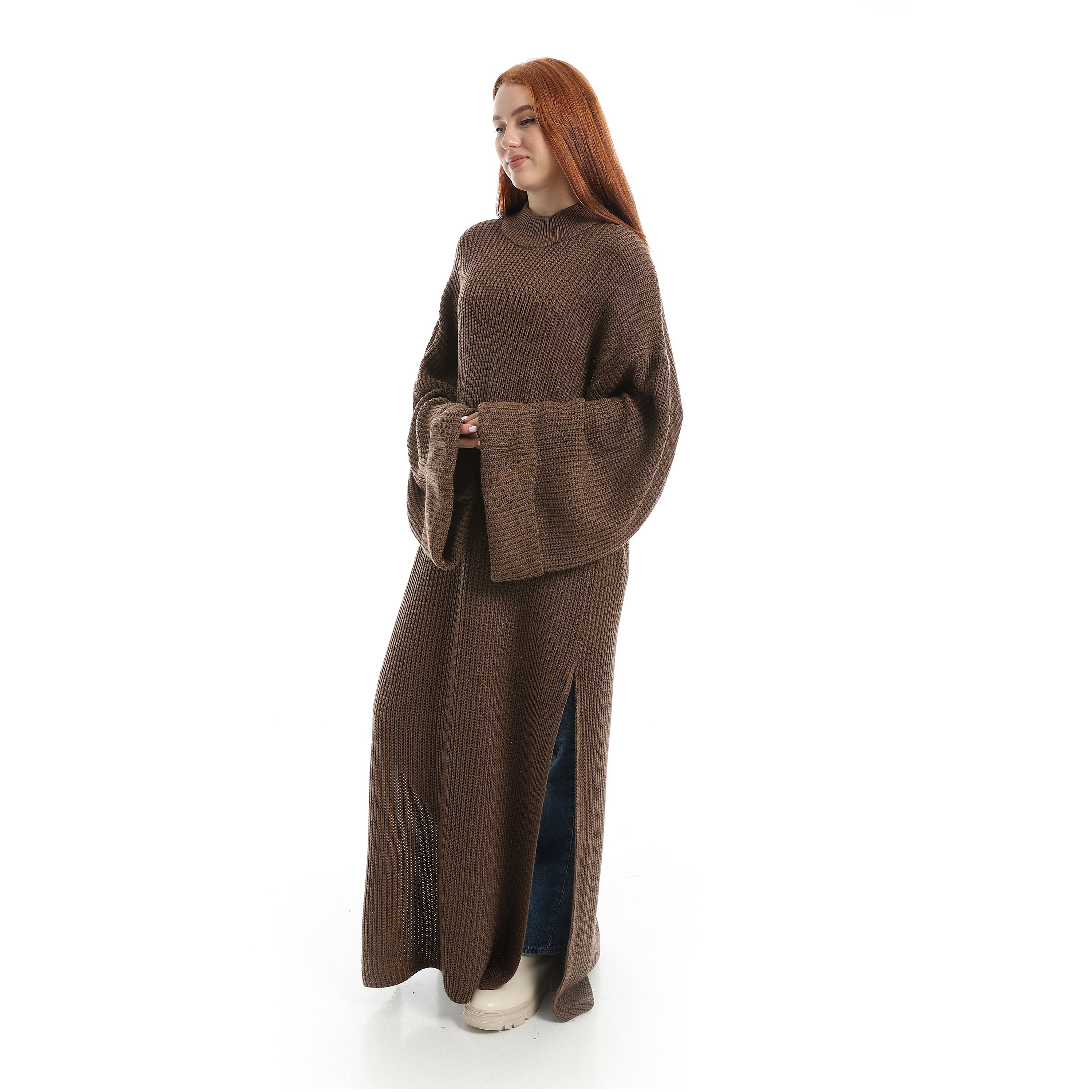 Oversized Mock Neck Maxi Dress