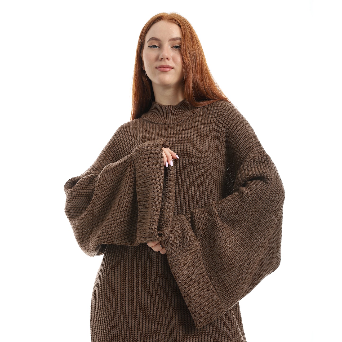 Oversized Mock Neck Maxi Dress