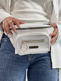 Shiny Snake Leather Super Ring Waist Bag