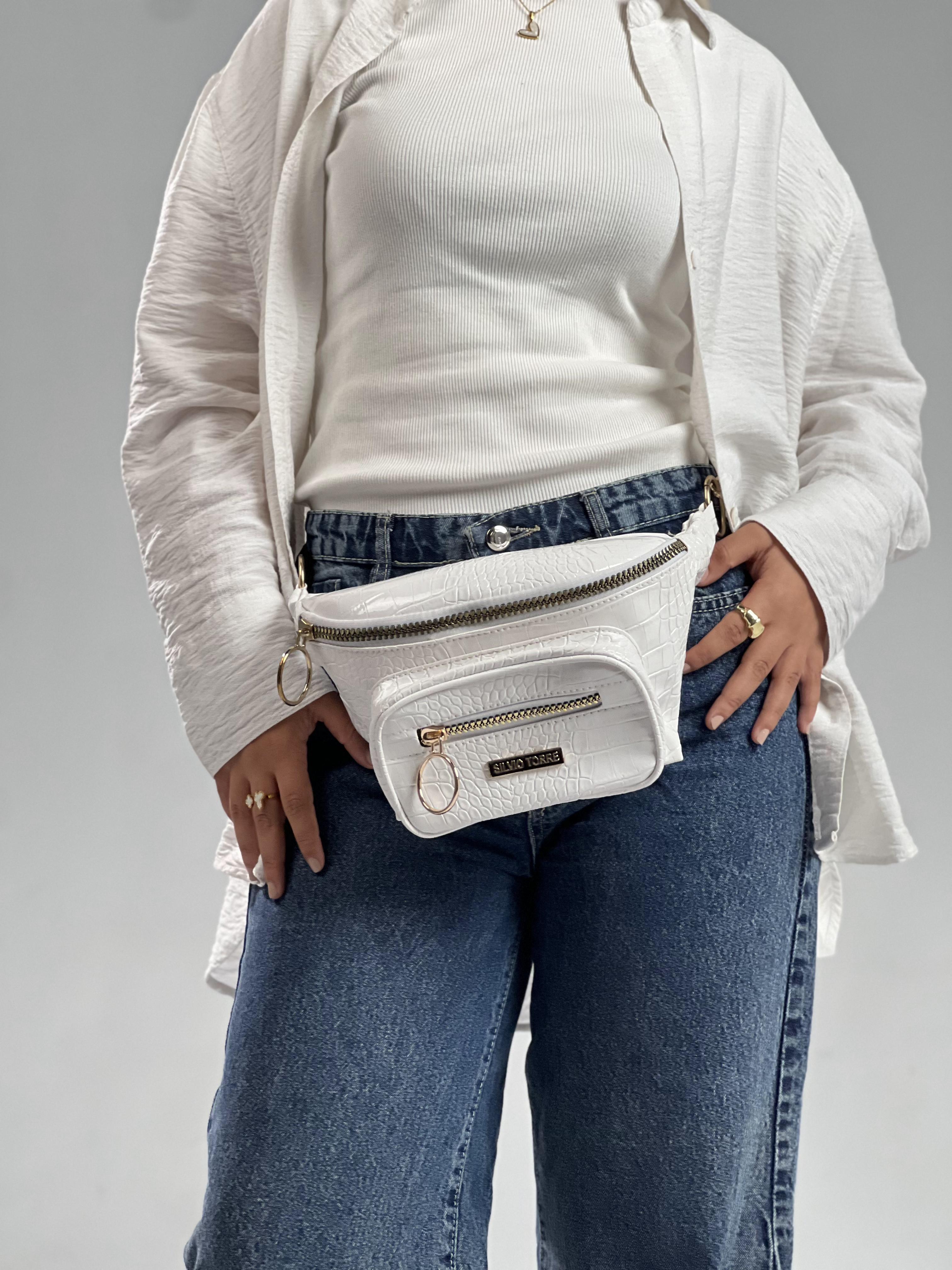 Shiny Snake Leather Super Ring Waist Bag