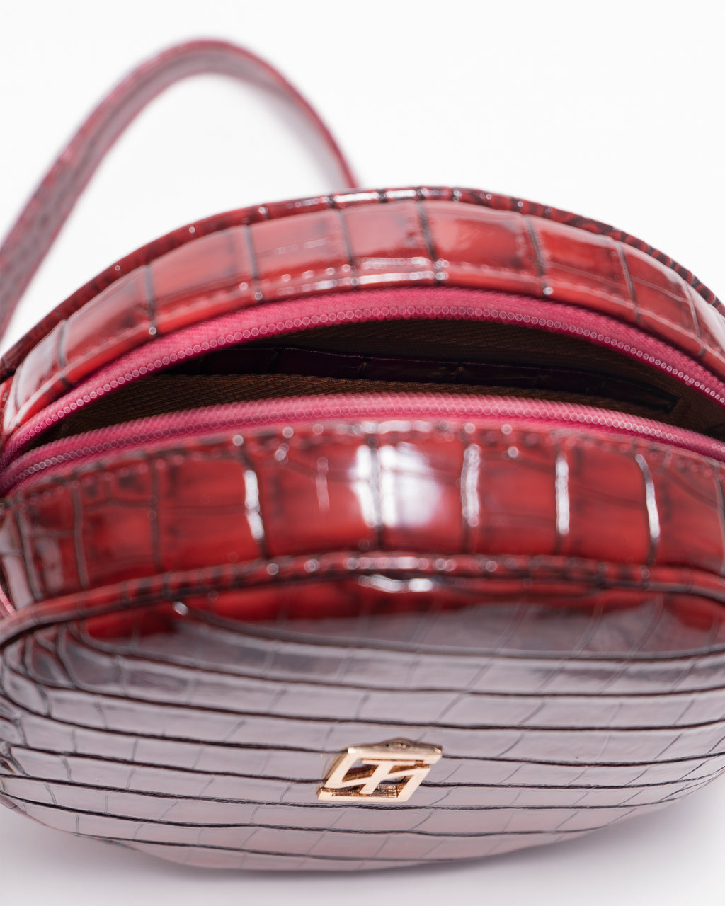 Snake Leather Round Cross Bag