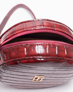 Snake Leather Round Cross Bag