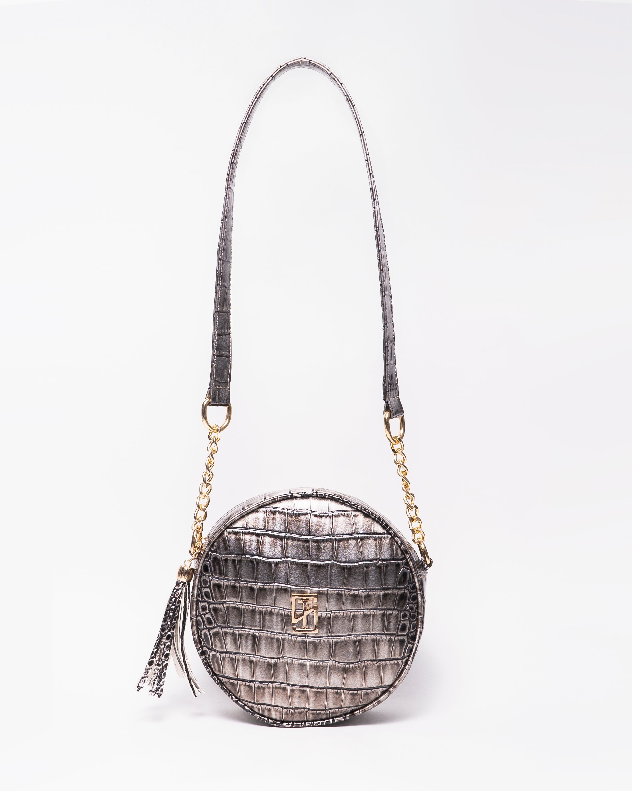 Snake Leather Round Cross Bag