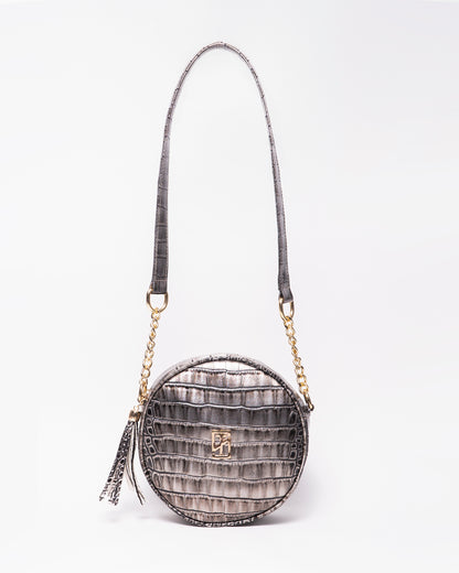 Snake Leather Round Cross Bag