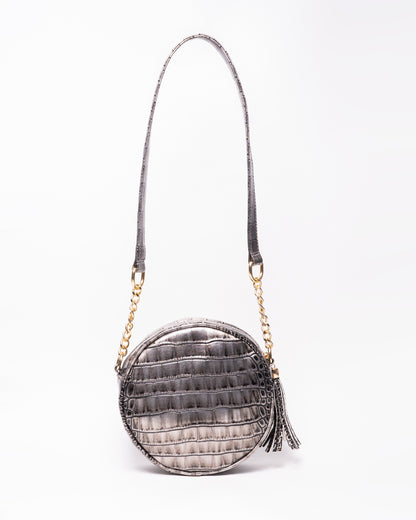 Snake Leather Round Cross Bag