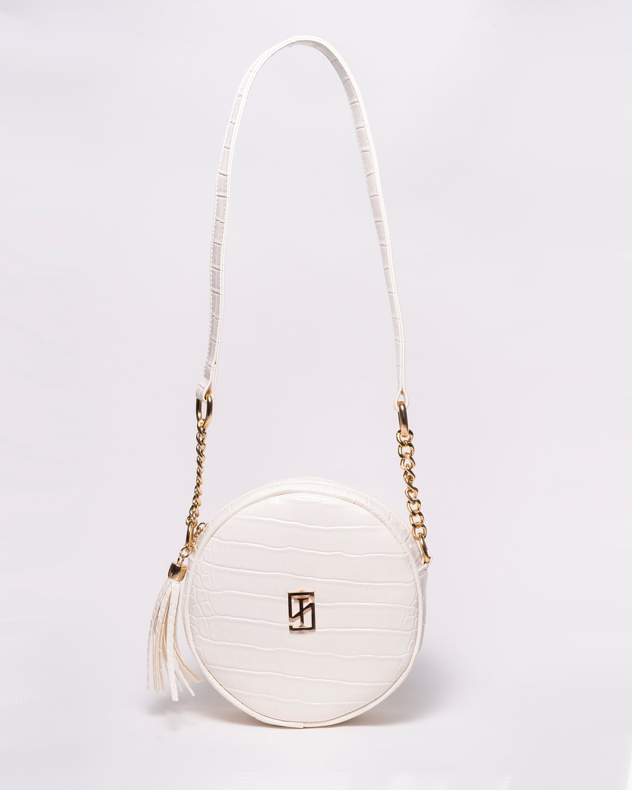 Snake Leather Round Cross Bag