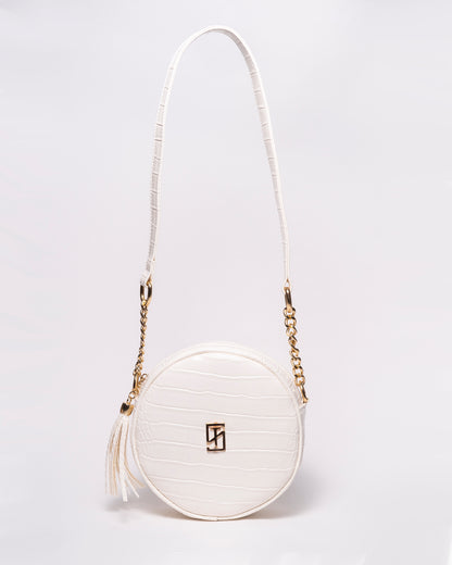 Snake Leather Round Cross Bag