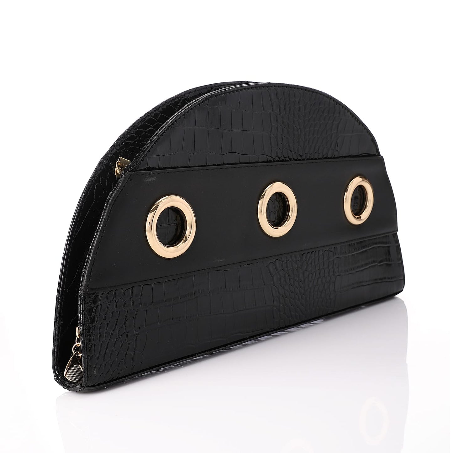 ROUND CLUTCH BAG LEATHER