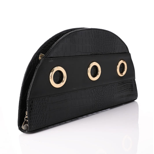 ROUND CLUTCH BAG LEATHER